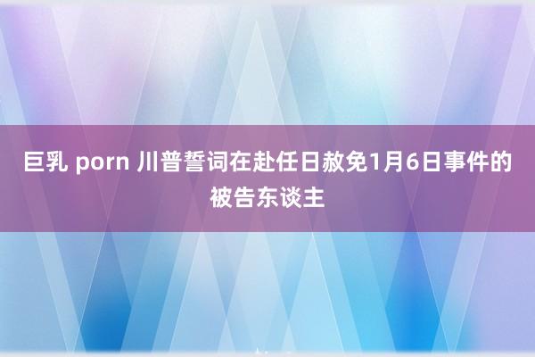巨乳 porn 川普誓词在赴任日赦免1月6日事件的被告东谈主