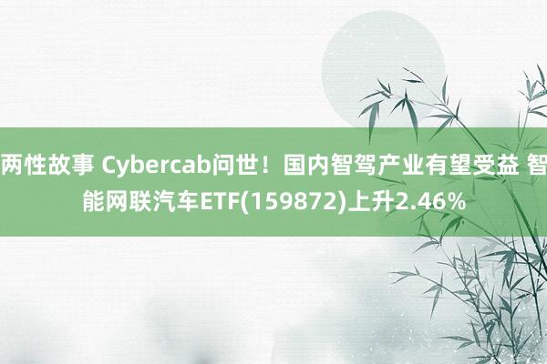 两性故事 Cybercab问世！国内智驾产业有望受益 智能网联汽车ETF(159872)上升2.46%